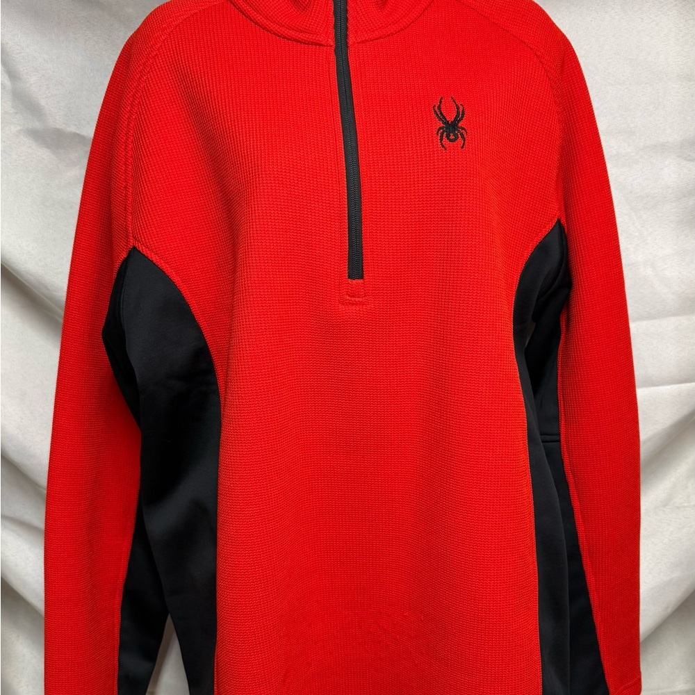 Spyder Coral and Black Half-Zip Pullover